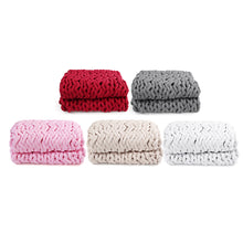 Load image into Gallery viewer, 100x120cm Handmade Knitted Blankets Soft Warm Thick Line Cotton Throw Blankets
