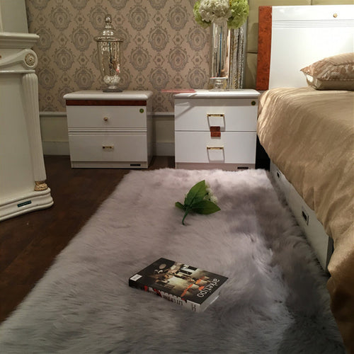 120x60cm Faux Wool Plush Rug Soft Shaggy Carpet Home Floor Area Mat Decoration 