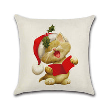 Load image into Gallery viewer, Merry Christmas Lovely Cats Dogs Cushion Covers Pillow Case Seat Sofa Pillow Cover Linen Cotton Square Cushion Cover Party Decor