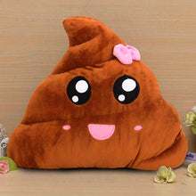 Load image into Gallery viewer, Funny Emoji Poo Shape Bowknot Stuffed Throw Pillow Bed Sofa Chair Cotton Cushion
