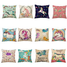 Load image into Gallery viewer, Honana 45x45cm Home Decoration Cartoon Unicorn Animal Square 12 Optional Patterns Cotton Linen Pillowcases Sofa Cushion Cover Chair Seat