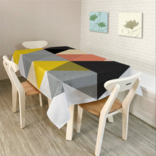 Load image into Gallery viewer, Modern Simple Rectangle Polyester Tablecloth Colorful Triangle Geometry