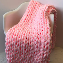 Load image into Gallery viewer, Warm Winter Luxury Handmade Crocheted Bed Knitted Sofa Cover Blankets 5 Colors Thick Thread