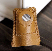 Load image into Gallery viewer, Handmade Patchwork Faux Leather Thimble Finger Sets With Metal Tip DIY Sewing Tools Hand Needlework Accessory