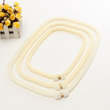Load image into Gallery viewer, Plastic Embroidery Frame Two Layer Cross Stitch Hoop Ring Sewing Tool Rectangle 