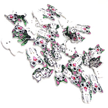 Load image into Gallery viewer, 50PCS 21-26MM DIY Animal Wood Buttons Painted Cute Cat Hand-sewing Decorative Other Crafts Accessori