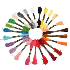 8m 24 Different Colors Cross Stitch Thread DIY Handicraft Embroidery Knitting Thread