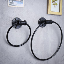 Load image into Gallery viewer, Wrought Iron Bathroom Hand Towel Hoder Ring Wall Mount Hanging Holder 15/27cm 