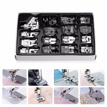 Load image into Gallery viewer, KCASA 16Pcs Domestic Sewing Machine Presser Foot Feet Kit Set Hem Foot Spare Parts Accessories With Box For Brother Singer Janom