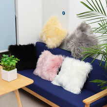 Load image into Gallery viewer, 40x40 Faux Wool Fur Cushion Cover Fluffy Soft Plush Throw Pillow Case Home Decor