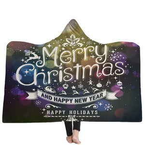 Christmas 3D Printing Plush Wearable Battle Royale Hooded Blankets Dual Layers