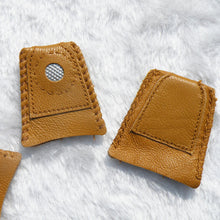 Load image into Gallery viewer, Handmade Patchwork Faux Leather Thimble Finger Sets With Metal Tip DIY Sewing Tools Hand Needlework Accessory