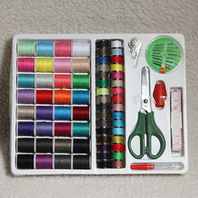 Load image into Gallery viewer, 100pcs Portable Sewing Kit Threader Needle Tape Measure Scissor Thimble Set
