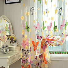 Load image into Gallery viewer, Butterfly Printed Sheer Window Curtains Tulle Door Window Screen