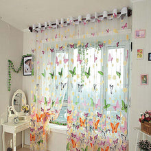 Load image into Gallery viewer, Butterfly Printed Sheer Window Curtains Tulle Door Window Screen