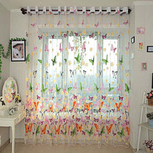 Load image into Gallery viewer, Butterfly Printed Sheer Window Curtains Tulle Door Window Screen