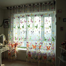 Load image into Gallery viewer, Butterfly Printed Sheer Window Curtains Tulle Door Window Screen