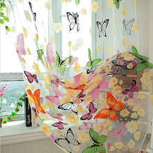 Load image into Gallery viewer, Butterfly Printed Sheer Window Curtains Tulle Door Window Screen