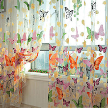 Load image into Gallery viewer, Butterfly Printed Sheer Window Curtains Tulle Door Window Screen