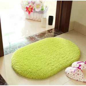 40x60cm Lint Plush Non Slip Absorbent Bathroom Floor Mat Oval Kitchen Carpet Rug
