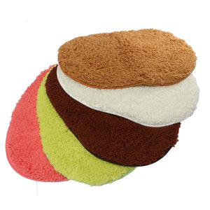 40x60cm Lint Plush Non Slip Absorbent Bathroom Floor Mat Oval Kitchen Carpet Rug