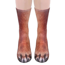 Load image into Gallery viewer,  Creative 3D Print Adult Animal Paw Socks Unisex Crew Cat Long Tube Stocks Elastic Breathable Sock Dog Tiger Zebra Pig Cat Paw
