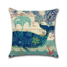 Load image into Gallery viewer, European Style Retro Linen Cotton Pillow Cover Marine Biological Pillow Case Home Furnishing Mediterranean Cushion Cover