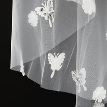Load image into Gallery viewer, Elegant Ivory Cathedral Length Butterfly Petal Bride Wedding Bridal Veil White DIY Sewing Cloth