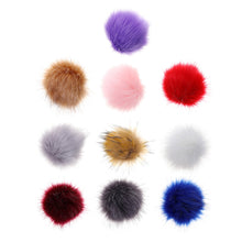 Load image into Gallery viewer, 10Pcs/Set 12CM/4.72 Inch Faux Fox Fur Fluff Balls for Knitted Hat Accessories Key Chain Scarf DIY Pendant Accessories