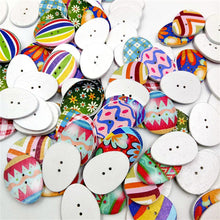 Load image into Gallery viewer, Wooden Buttons Easter Eggs Mixed 2 Holes Buttons for Sewing Scrapbooking Crafts DIY