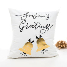 Load image into Gallery viewer, SOFO Frigg Gold Merry Christmas Cushion Cover Bronzing Home Decor Pillow Case Cotton Linen Sofa Bedroom Cushion Cover