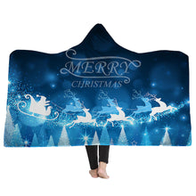 Load image into Gallery viewer, Christmas 3D Printing Plush Wearable Battle Royale Hooded Blankets Dual Layers