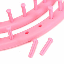 Load image into Gallery viewer, Pink Round Knitting Knitter Craft Tool Kit for Sweaters Sock Scarf Hat Loom Ring