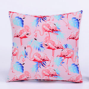 45*45 cm Flamingo Cotton Linen Cushion Cover Home Pillow Decor Soft Sofa Car Bedding Pillowcase