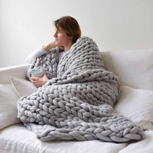 Load image into Gallery viewer, 80x100CM Handmade Knit Knitted Blankets Soft Thick Cotton Throw Sofa Bed Decor