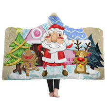 Load image into Gallery viewer, Christmas 3D Printing Plush Wearable Battle Royale Hooded Blankets Dual Layers