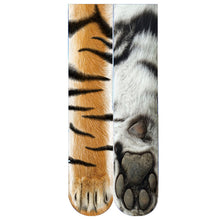 Load image into Gallery viewer,  Creative 3D Print Adult Animal Paw Socks Unisex Crew Cat Long Tube Stocks Elastic Breathable Sock Dog Tiger Zebra Pig Cat Paw
