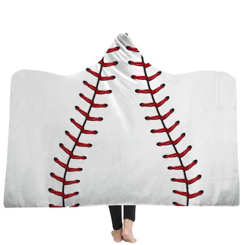 3D Sport Hooded Blankets Printed Warm Winter Wearable Soft Plush Mats Thick Nap