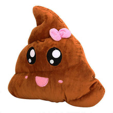 Load image into Gallery viewer, Funny Emoji Poo Shape Bowknot Stuffed Throw Pillow Bed Sofa Chair Cotton Cushion