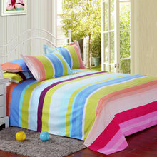 Load image into Gallery viewer, Polyester Colorful Stripes Single Queen King Reactive Bedding Set Bed Sheet Duvet Cover Pillowcase