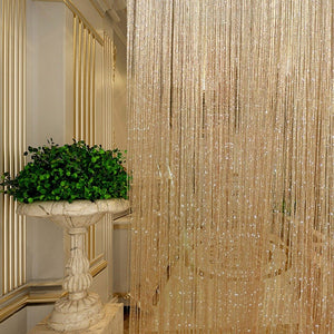 1.0x2.0m Glitter String Bead Door Curtain Panels Fly Screen & Room Divider Voile Curtains Net 