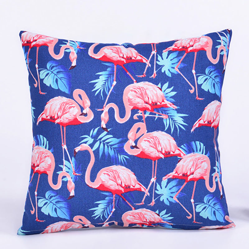 45*45 cm Flamingo Cotton Linen Cushion Cover Home Pillow Decor Soft Sofa Car Bedding Pillowcase