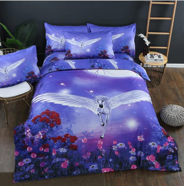 3PCS Bedroom Bedding Sets Bedclothes Animal Print Bedding Sets Quilt Duvet Cover Pillowcases Decors