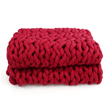 Load image into Gallery viewer, 100x120cm Handmade Knitted Blankets Soft Warm Thick Line Cotton Throw Blankets