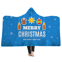 Load image into Gallery viewer, Christmas 3D Printing Plush Wearable Battle Royale Hooded Blankets Dual Layers
