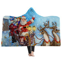 Load image into Gallery viewer, Christmas 3D Printing Plush Wearable Battle Royale Hooded Blankets Dual Layers