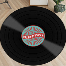 Load image into Gallery viewer, Vinyl Records Innovative Carpet Round Mat Europe Fashion Retro Black Carpet Record Pattern Rug For Living Room Bedroom Floor Mat