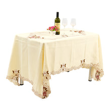 Load image into Gallery viewer, Embroidered Tablecloth Home Table Decor Lace Rose Cutwork Restaurant Table Cover
