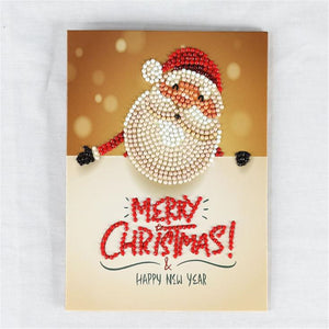 5D DIY Diamond Painting Christmas Greeting Card Cross Stitch Embroidery Mosaic Holiday Decor