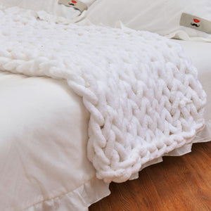 60 x 60cm Warm Winter Luxury Handmade Crocheted Bed Knitted Sofa Cover Blankets